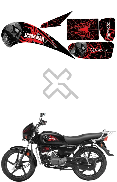 Spider man Edition Half Sticker Compatible with Splendor Plus